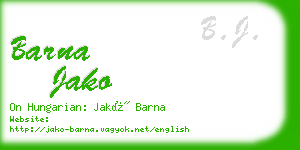 barna jako business card